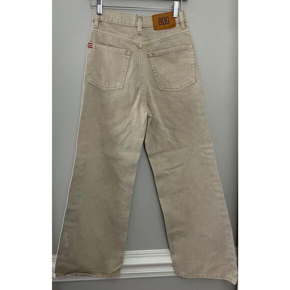 BDG Urban Outfitters Minimalist Funky High & Wide A-Line Leg Beige Denim 26 - Picture 2 of 7